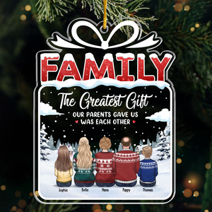 La famille, c'est l'amour - Décoration personnalisée pour la famille - Coffret cadeau en acrylique - Cadeau de Noël pour les membres de la famille