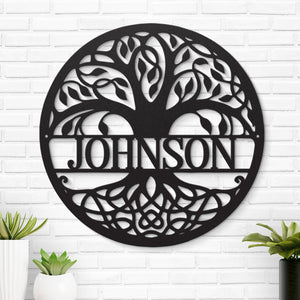 L'arbre généalogique - Décoration murale en métal personnalisée pour la famille - Cadeau pour les membres de la famille