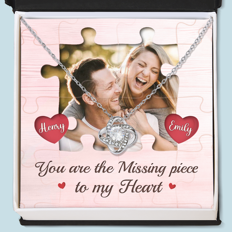 Collier personnalisé avec photo « Tu es ma pièce manquante » - Cadeau pour mari et femme, anniversaire