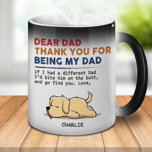 Merci d'être mon papa et ma maman chien - Mug personnalisé à changement de couleur pour chien - Cadeau pour les propriétaires et les amoureux des animaux