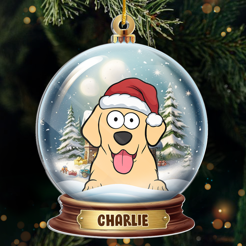 Les pattes du Père Noël se sont arrêtées ici - Décoration personnalisée pour chien et chat - Acrylique en forme personnalisée - Cadeau de Noël pour les propriétaires et les amoureux des animaux