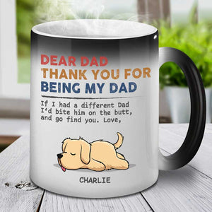 Merci d'être mon papa et ma maman chien - Mug personnalisé à changement de couleur pour chien - Cadeau pour les propriétaires et les amoureux des animaux