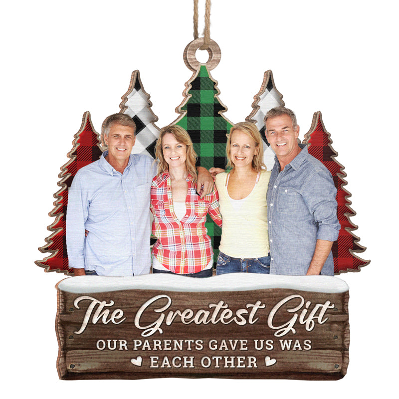 Siblings Custom Photo Warm Winter Wishes - Family Personalized Custom Ornament - Wood Custom Shaped - Christmas Gift For Siblings, Brothers, Sisters, Cousins, Friends