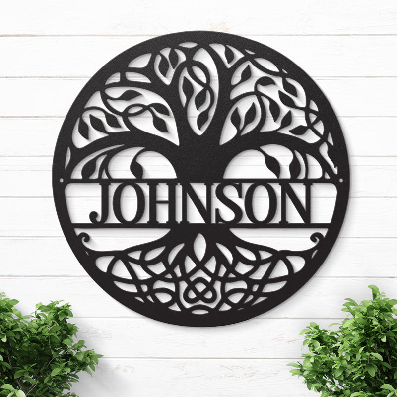 L'arbre généalogique - Décoration murale en métal personnalisée pour la famille - Cadeau pour les membres de la famille