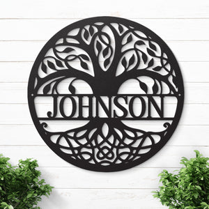L'arbre généalogique - Décoration murale en métal personnalisée pour la famille - Cadeau pour les membres de la famille
