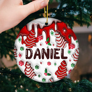 Noël est le jour qui rassemble tous les moments - Ornement personnalisé pour la famille - Forme ronde en céramique - Cadeau de Noël pour les membres de la famille