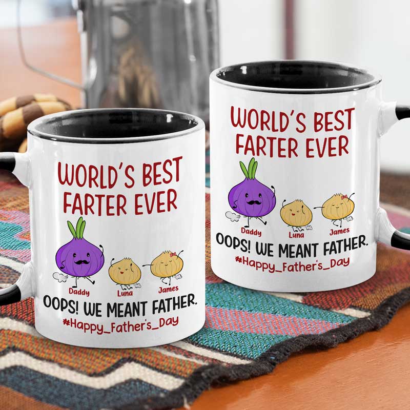 Meilleur péteur du monde - Tasse personnalisée avec accents pour la famille - Cadeau de fête des pères et d'anniversaire pour papa