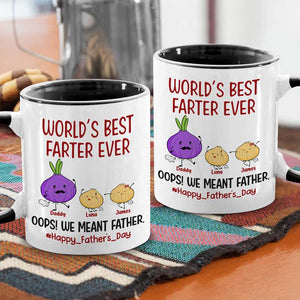 Meilleur péteur du monde - Tasse personnalisée avec accents pour la famille - Cadeau de fête des pères et d'anniversaire pour papa