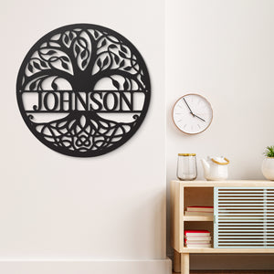 L'arbre généalogique - Décoration murale en métal personnalisée pour la famille - Cadeau pour les membres de la famille