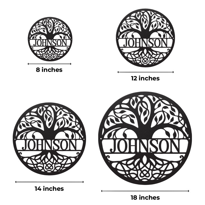 L'arbre généalogique - Décoration murale en métal personnalisée pour la famille - Cadeau pour les membres de la famille