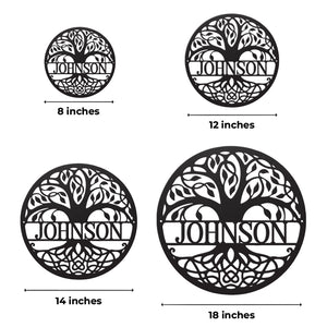 L'arbre généalogique - Décoration murale en métal personnalisée pour la famille - Cadeau pour les membres de la famille