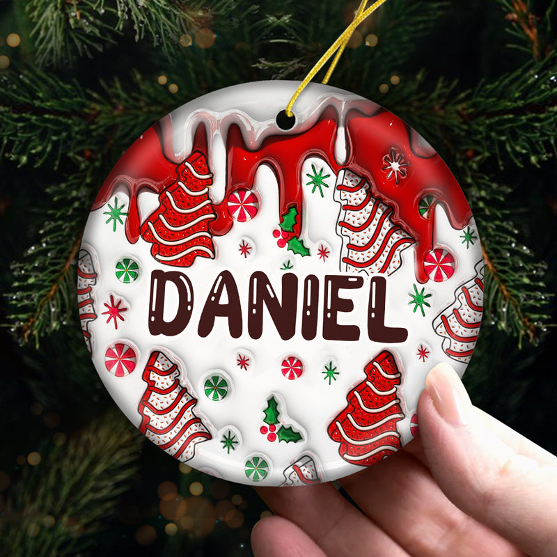 Noël est le jour qui rassemble tous les moments - Ornement personnalisé pour la famille - Forme ronde en céramique - Cadeau de Noël pour les membres de la famille