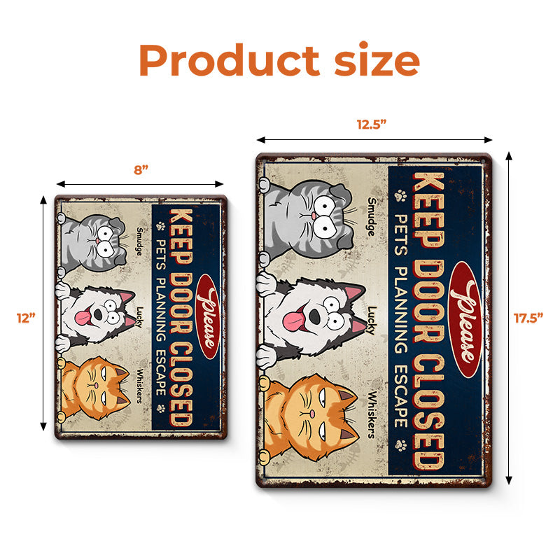 Animaux de compagnie en évasion - Plaque en métal personnalisée pour chien et chat - Cadeau pour propriétaires et amoureux des animaux