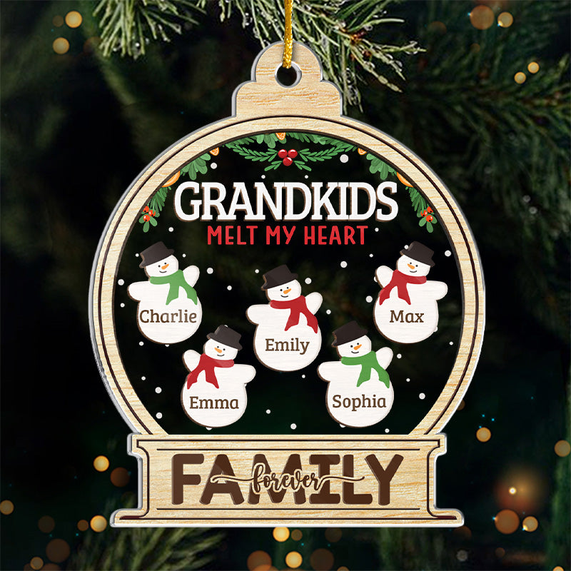 La meilleure chose que vous ayez jamais trouvée - Ornement personnalisé familial personnalisé - En forme de boule à neige en acrylique - Cadeau de Noël pour grand-mère, grand-père