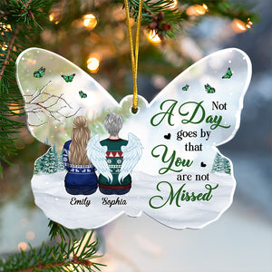 Ornement commémoratif personnalisé en acrylique en forme de papillon - Cadeau de Noël, souvenir de condoléances pour les membres de la famille