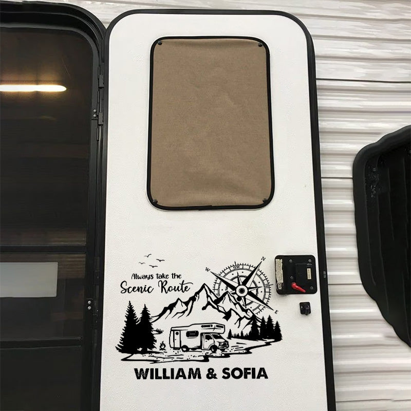 La maison est là où nous la garons - Autocollant de camping personnalisé pour camping-car - Cadeau pour mari, femme, amoureux du camping