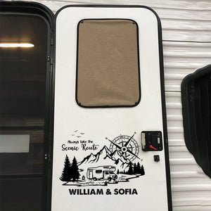 La maison est là où nous la garons - Autocollant de camping personnalisé pour camping-car - Cadeau pour mari, femme, amoureux du camping