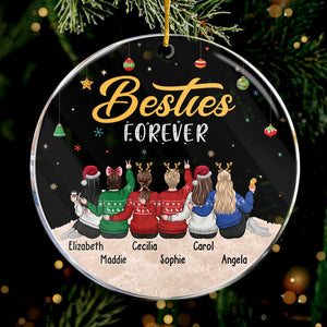 Sœurs pour toujours - Décoration personnalisée pour meilleure amie - Forme ronde en acrylique - Cadeau de Noël pour meilleures amies, meilleures amies, sœurs