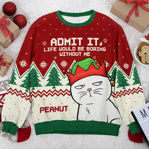 Vos petits seigneurs à fourrure - Sweat-shirt personnalisé pour chat - Pull en laine unisexe - Cadeau de Noël pour propriétaires et amoureux des animaux