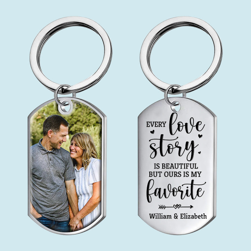 Notre histoire d'amour est ma préférée - Télécharger une image, cadeau pour les couples - Porte-clés personnalisé