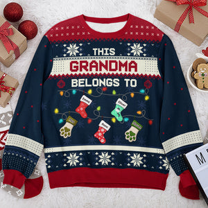 Heureux d'être appelé grand-mère - Sweat-shirt personnalisé pour la famille - Pull en laine unisexe - Cadeau de Noël pour grand-mère
