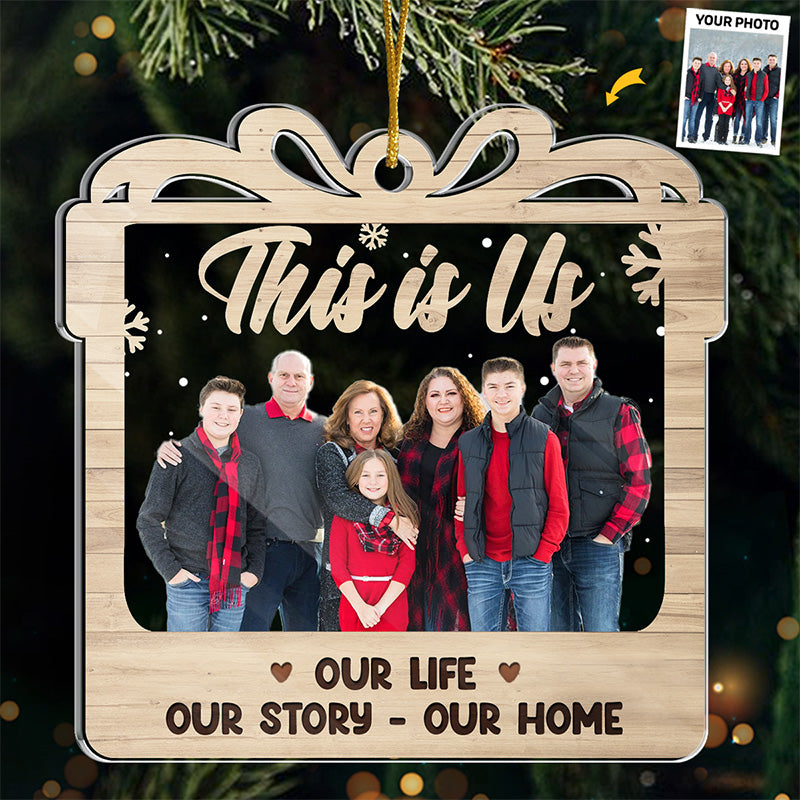 Photo personnalisée en famille - Décoration personnalisée en acrylique - Cadeau de Noël pour les membres de la famille