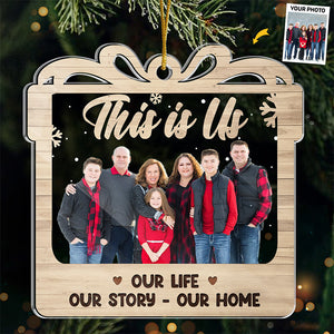 Photo personnalisée en famille - Décoration personnalisée en acrylique - Cadeau de Noël pour les membres de la famille