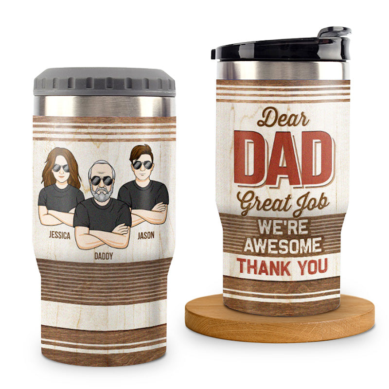 Cher papa, excellent travail ! Glacière familiale personnalisée pour canettes - Cadeau pour la fête des pères et un anniversaire