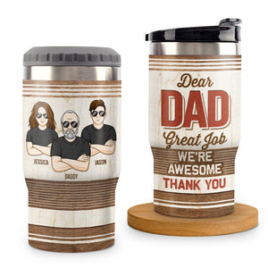 Cher papa, excellent travail ! Glacière familiale personnalisée pour canettes - Cadeau pour la fête des pères et un anniversaire