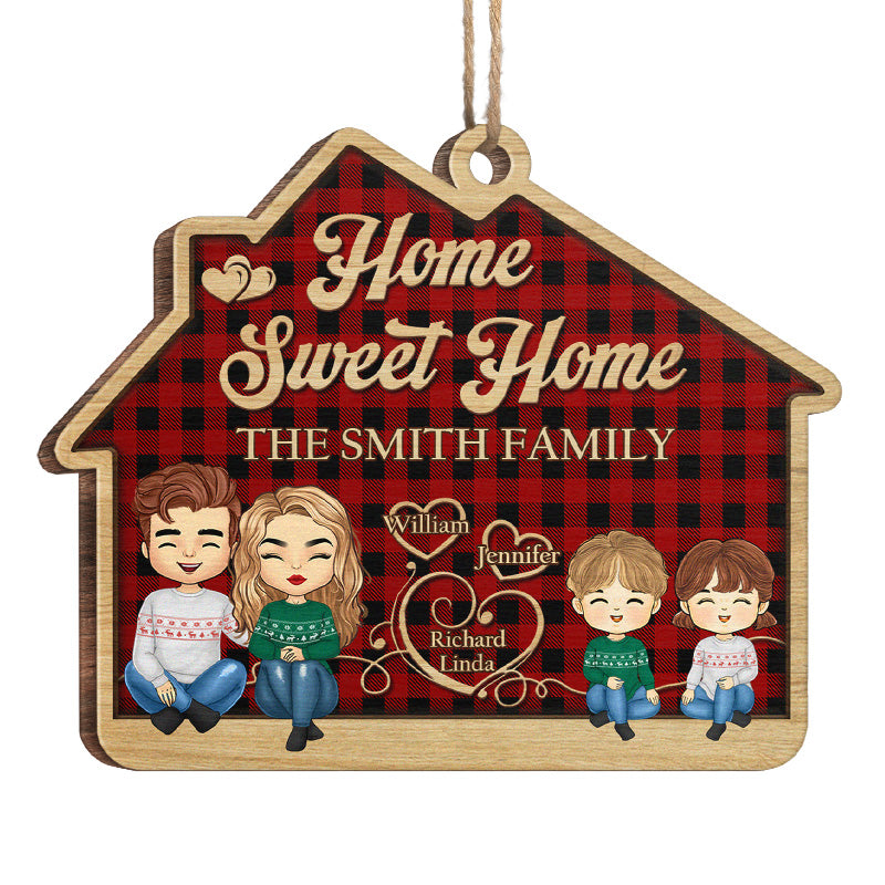 Famille pour toujours - Ornement personnalisé pour la famille - Forme en bois personnalisée - Cadeau de Noël pour les membres de la famille