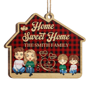 Famille pour toujours - Ornement personnalisé pour la famille - Forme en bois personnalisée - Cadeau de Noël pour les membres de la famille