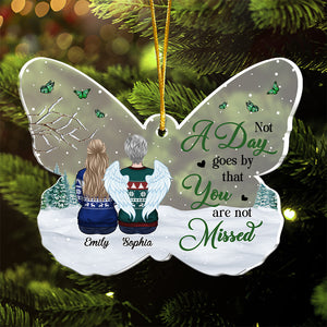 Ornement commémoratif personnalisé en acrylique en forme de papillon - Cadeau de Noël, souvenir de condoléances pour les membres de la famille