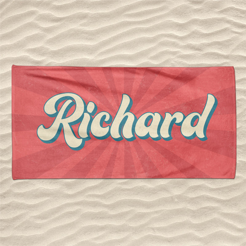 Profitez des vagues - Serviette de plage personnalisée pour toute la famille - Cadeau pour les vacances d'été, cadeau pour les membres de la famille