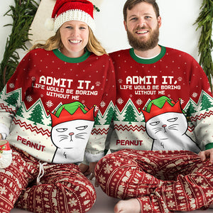 Vos petits seigneurs à fourrure - Sweat-shirt personnalisé pour chat - Pull en laine unisexe - Cadeau de Noël pour propriétaires et amoureux des animaux
