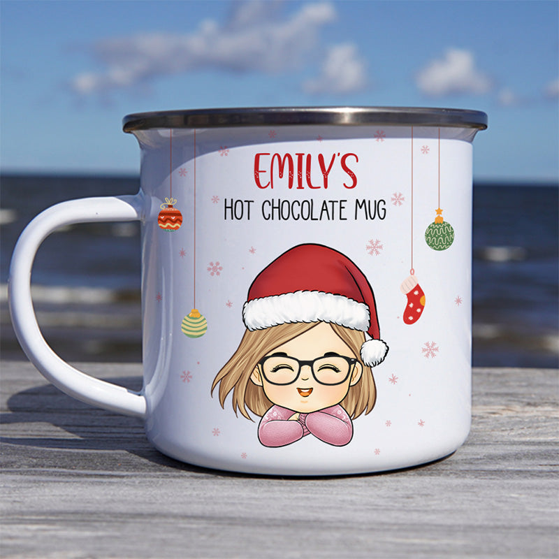 Waiting For Snow And All The Holiday Glow - Kid Personalized Custom Hot Chocolate Mug, Cup - Christmas Gift For Kids, Family Members