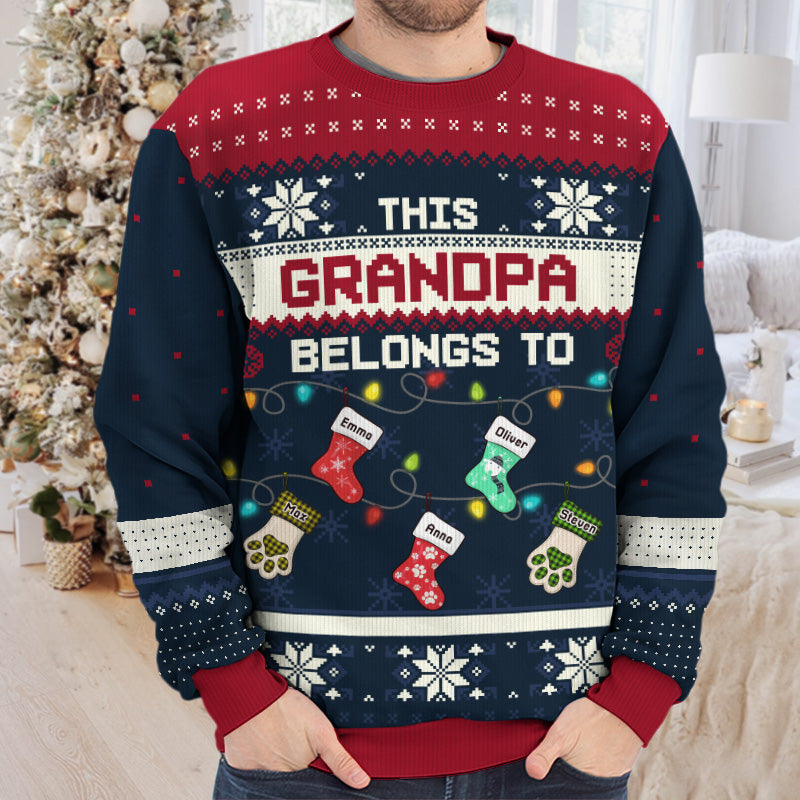 Heureux d'être appelé grand-mère - Sweat-shirt personnalisé pour la famille - Pull en laine unisexe - Cadeau de Noël pour grand-mère