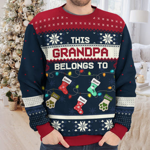 Heureux d'être appelé grand-mère - Sweat-shirt personnalisé pour la famille - Pull en laine unisexe - Cadeau de Noël pour grand-mère