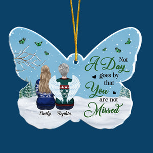 Ornement commémoratif personnalisé en acrylique en forme de papillon - Cadeau de Noël, souvenir de condoléances pour les membres de la famille