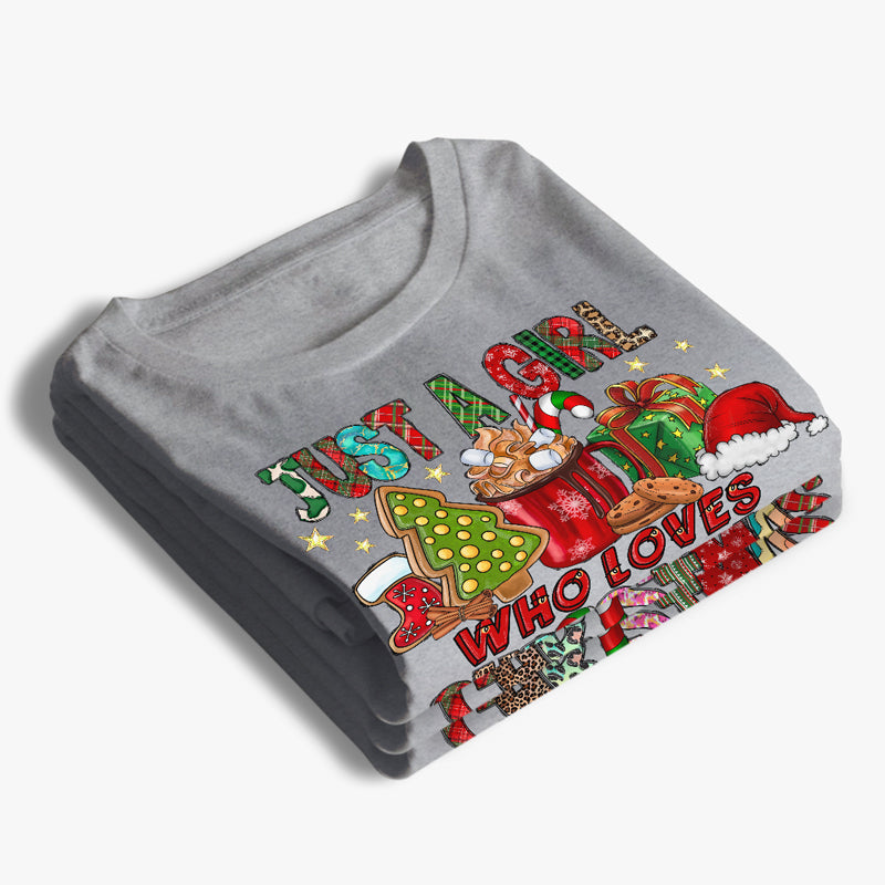 Juste une fille qui aime Noël - T-shirt, sweat à capuche et sweat-shirt unisexe - Cadeau de Noël pour vous-même