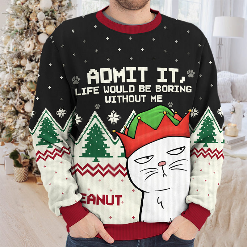 Vos petits seigneurs à fourrure - Sweat-shirt personnalisé pour chat - Pull en laine unisexe - Cadeau de Noël pour propriétaires et amoureux des animaux