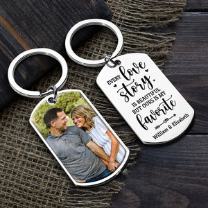 Notre histoire d'amour est ma préférée - Télécharger une image, cadeau pour les couples - Porte-clés personnalisé