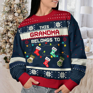 Heureux d'être appelé grand-mère - Sweat-shirt personnalisé pour la famille - Pull en laine unisexe - Cadeau de Noël pour grand-mère