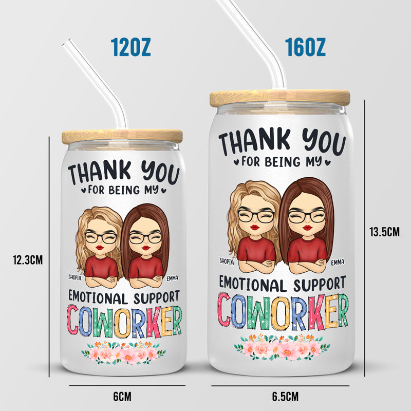 Tu es le meilleur collègue de soutien émotionnel - Tasse en verre personnalisée Bestie, tasse à café glacé - Cadeau pour meilleurs amis, BFF, sœurs, collègues