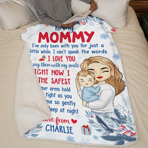En sécurité dans vos bras - Couverture familiale personnalisée - Cadeau de naissance, cadeau de Noël pour la première maman