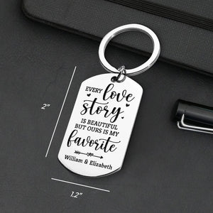 Notre histoire d'amour est ma préférée - Télécharger une image, cadeau pour les couples - Porte-clés personnalisé
