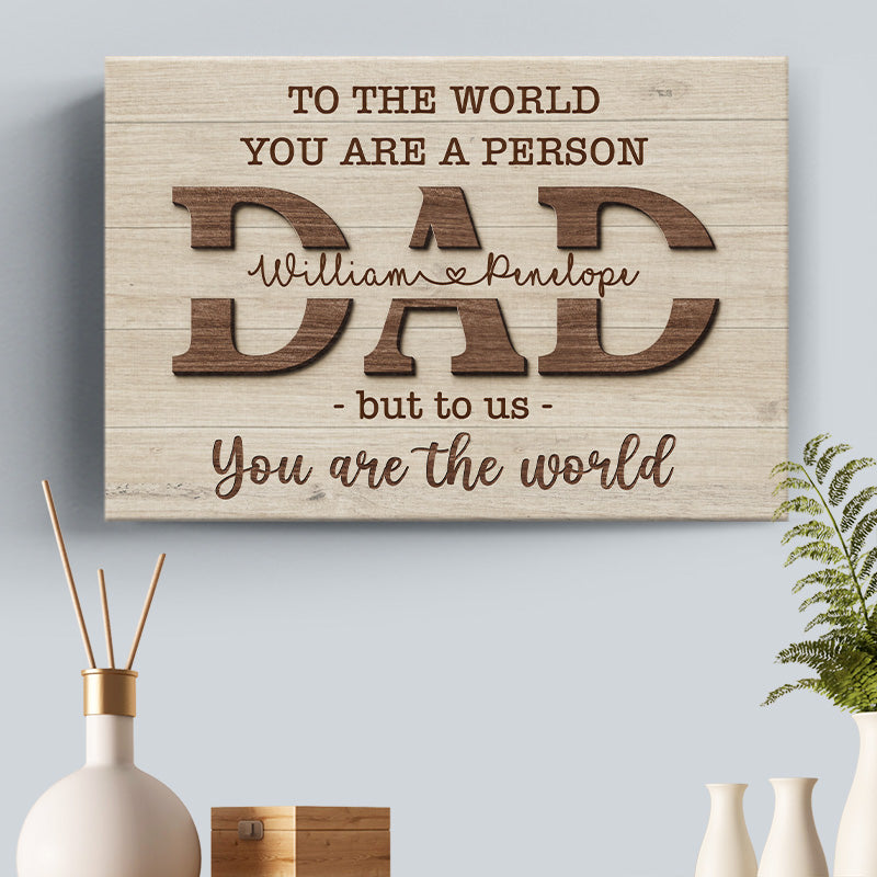 I Love You Papa - Family Personalized Custom Horizontal Canvas - Birthday Gift For Dad, Grandpa