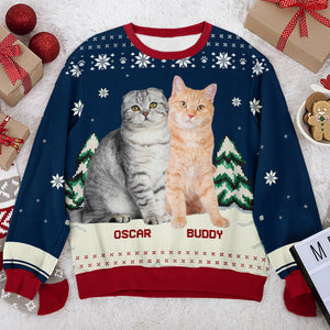 Sweat-shirt personnalisé avec photo « Joyeux Noël, mes petits animaux » - Pull en laine unisexe - Cadeau de Noël pour les propriétaires et les amoureux des animaux