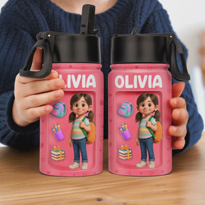 Gourde personnalisée avec photo 3D et effet gonflé pour enfants – Cadeaux personnalisés pour la rentrée scolaire – Stimulez votre esprit jeune et brillant