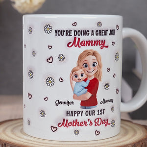 Maman, tu rends la vie si douce - Mug personnalisé avec effet gonflé en 3D - Cadeau pour la fête des mères, baby shower, première maman