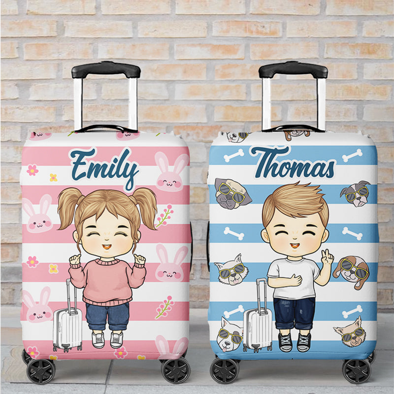 L'aventure est là, allons la trouver - Housse de bagage personnalisée pour enfants - Cadeau de vacances, cadeau pour les amateurs de voyages d'aventure